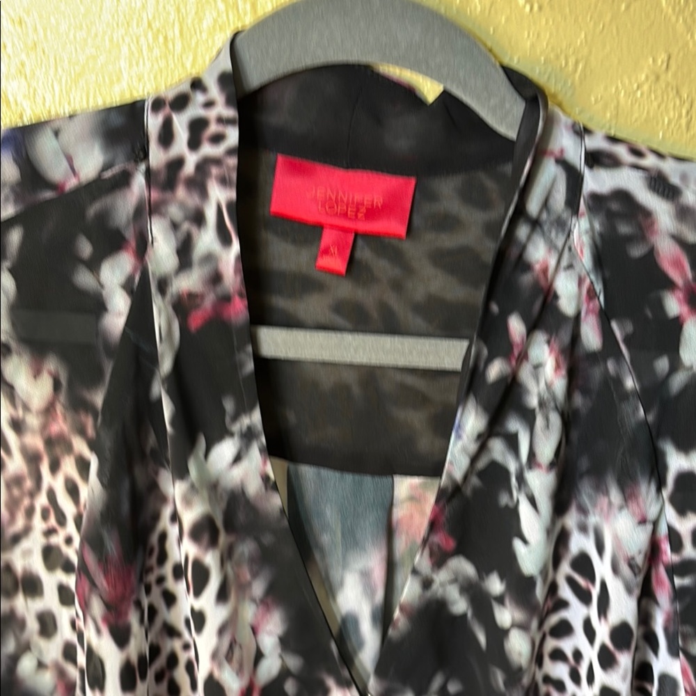 Jennifer Lopez Black Floral Women's Jacket